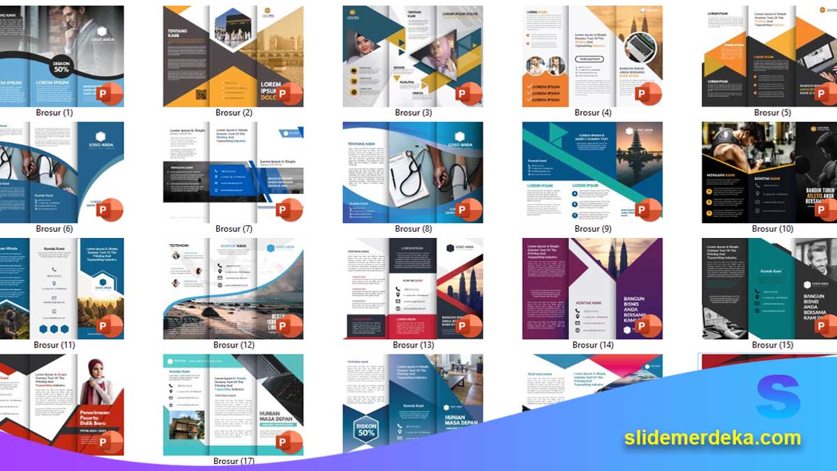 Template PPT Materi Desain Brosur Promosi untuk SMK Multimedia