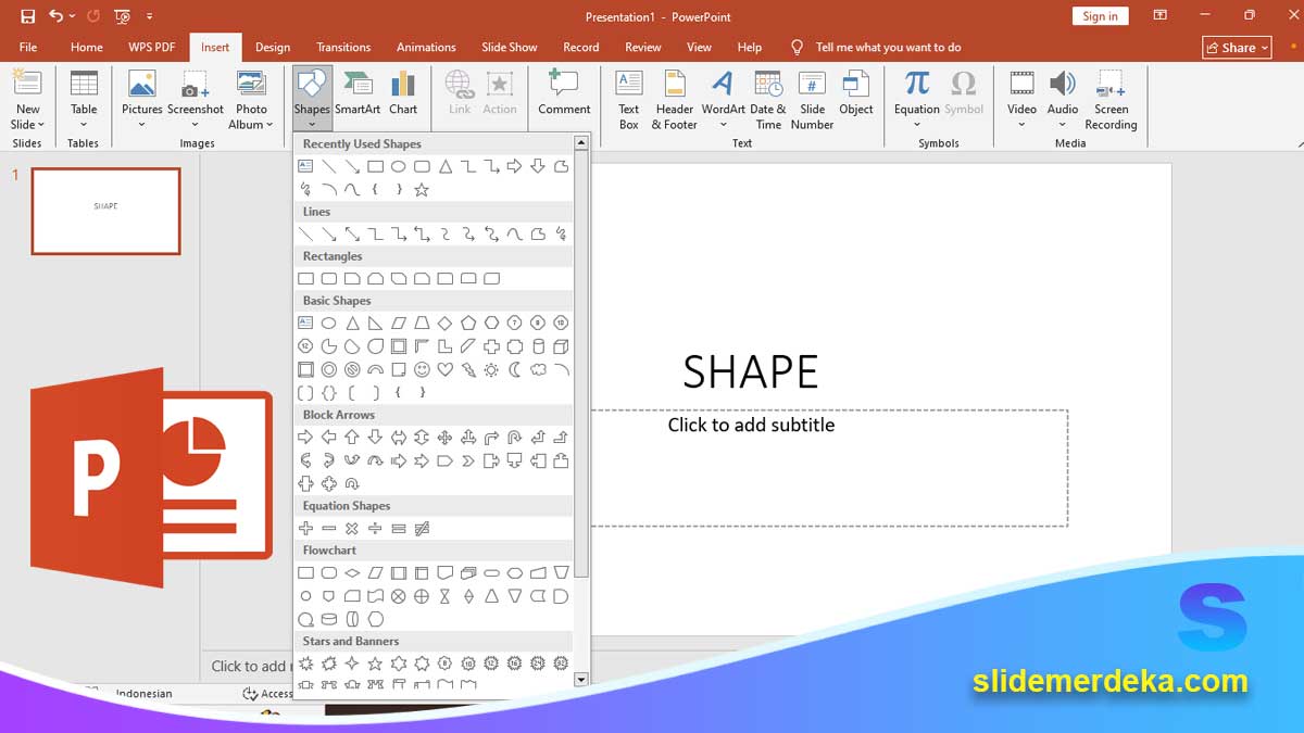 Cara Menggunakan Shapes di PowerPoint